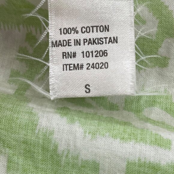 Soft Surroundings Beaded Tunic Top Womens Small Relaxed V-Neck Green 100% Cotton - Picture 5 of 15